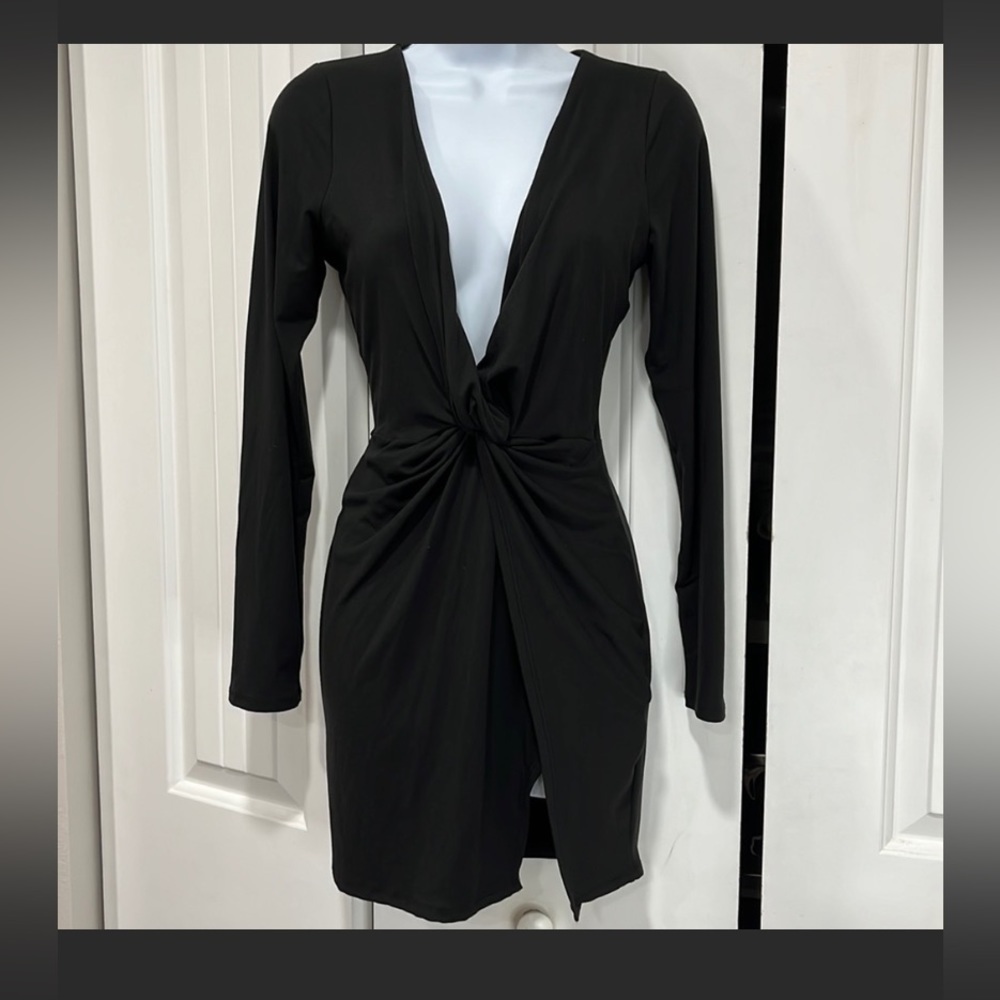 FASHION nova long sleeve knot mini dress